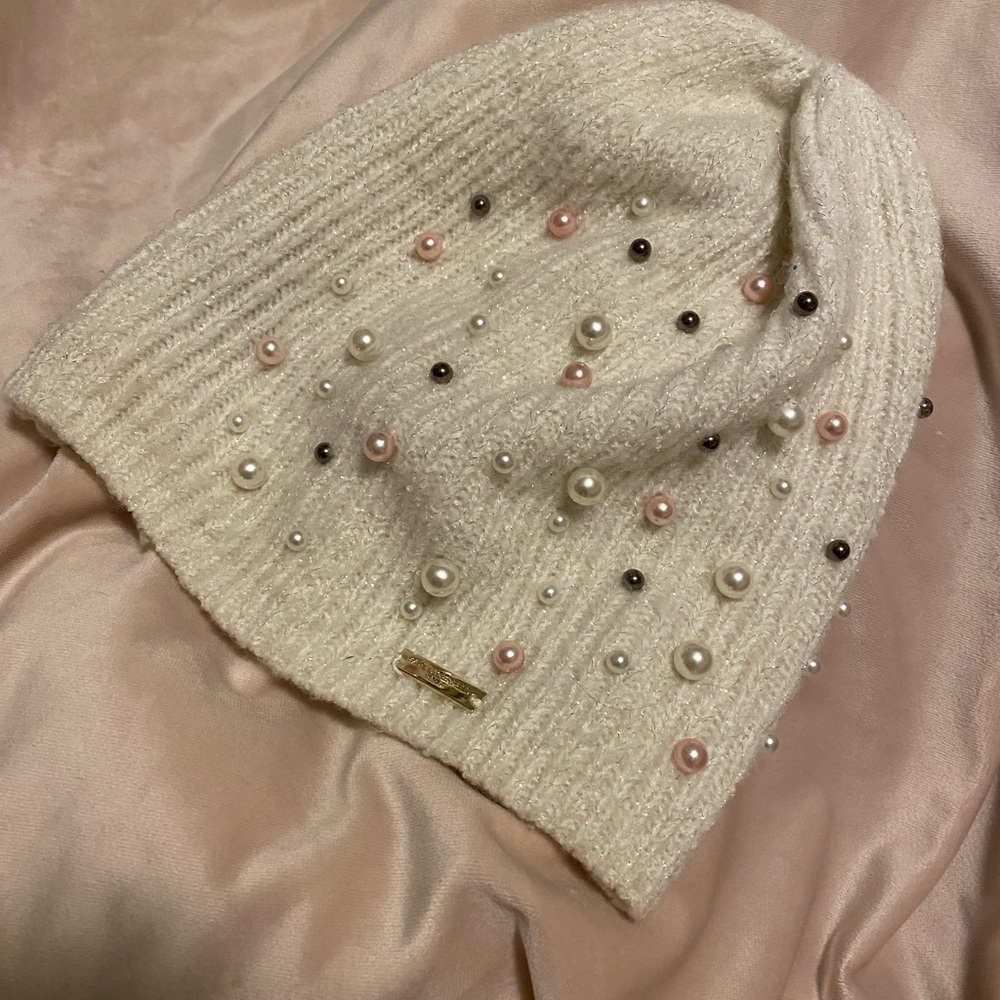 Karl Lagerfeld Beanie with Pearls